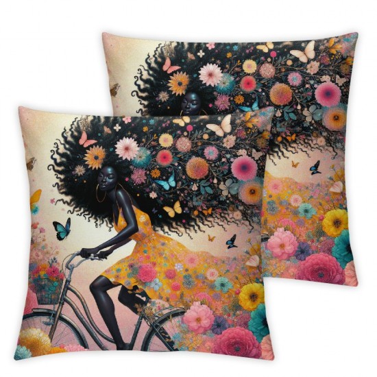 Ulloord Black Women Throw Pillow Covers Summer Fashion Butterfly Modern Floral Pink Soft Velvet Standard Size Girl Bedroom Office Indoor Room Dorm Cozy Cushion Cover