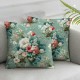 Ulloord Throw Pillow Covers Aesthetic Euro Cottage core Flower Spring Decor for Indoor Living Room Couch Bed Home Square with Zipper Cushion Cover