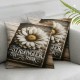 Ulloord Motivational Quotes Throw Pillow Covers Daisy Floral Botanical Quotes Rustic Cabin Country Gray Cozy Velvet Washable Indoor Living Room Couch Standard Sofa Bed Decor Cushion Cover