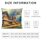 Ulloord Throw Pillow Covers Village Country Oil Painting Soft Outdoor Home Decor Square for Sofa Cushion Cover