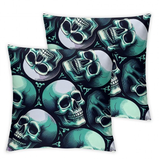 Ulloord Skull Throw Pillow Covers Dark Retro Cool Soft Velvet Square Decorative for Office Living Room Bedroom Couch Sofa Cushion Cover