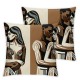 Ulloord Black Couple Throw Pillow Covers Wedding Women Man Brown Velvet Room Decorative Indoor Outoor Bedroom Living Room Decor Cushion Covers