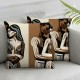 Ulloord Black Couple Throw Pillow Covers Wedding Women Man Brown Velvet Room Decorative Indoor Outoor Bedroom Living Room Decor Cushion Covers