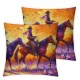 Ulloord Throw Pillow Covers Horse Animal Retro Orange Soft Square Teen boy Men Home Dorm Bedroom Sofa Bed Decor Cushion Cover