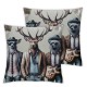 Ulloord Throw Pillow Covers Guitar Retro Animal Gray Soft Velvet Washable Decorative for boy Man Outdoor Bedroom Sofa Office Cushion Cover