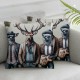 Ulloord Throw Pillow Covers Guitar Retro Animal Gray Soft Velvet Washable Decorative for boy Man Outdoor Bedroom Sofa Office Cushion Cover