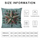 Ulloord Wood Throw Pillow Covers Star Pattern red Berry Plants Standard Size Decor for Indoor Home Bedroom Dorm Sofa Cushion Cover