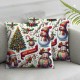 Ulloord Snowman Throw Pillow Covers Christmas Room Decor Washable Home Bedroom Couch Soft Linen,White,