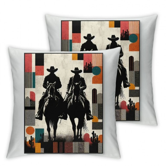 Ulloord throw pillow covers country horse animal colorful soft velvet washable boy man home patio dorm bedroom decoration Cushion Cover