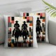 Ulloord throw pillow covers country horse animal colorful soft velvet washable boy man home patio dorm bedroom decoration Cushion Cover