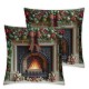 Ulloord Christmas Throw Pillow Covers Wreath Brown Green Soft line Room Decor car Porch Adults Office Sofa Comfortable Chair Bedding Cushion Covers