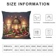 Ulloord Christmas Snowman Christmas Tree Throw Pillow Covers Candles Green Blue Linen Cozy Washable Living Room Couch Bed Home Decor Cushion Cover