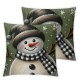 Ulloord Christmas Tree Santa Hat Snowman Green White Throw Pillow Covers Linen Decorative Cushion Cover for Christmas Parties Living Room Bedroom Sofa Bed Decoration Gift