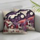 Ulloord Merry Christmas Throw Pillow Covers Aesthetic Holiday Winter Scene Washable Bedroom Square Soft Linen Christmas Room Decor,Purple,