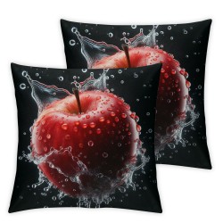 Ulloord Throw Pillow Covers Water Modern Classic red and Black Velvet Sofa Decorative Cozy Zippered Family Chair Patio Home Decor Living Room Cushion Cover