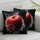 Ulloord Throw Pillow Covers Water Modern Classic red and Black Velvet Sofa Decorative Cozy Zippered Family Chair Patio Home Decor Living Room Cushion Cover