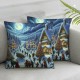 Ulloord Christmas Throw Pillow Covers Retro Country Green Soft Room Decor car boy Girl Adults Sofa Bedding Cushion Covers