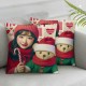 Ulloord Christmas Throw Pillow Covers Cute Blue Comfortable line Home Decorations Indoor Living Room Bedroom Sofa Outdoor Decorative Cushion Covers