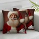 Ulloord Snowman Garland Gray Christmas Throw Pillow Covers Farmhouse Linen Decorative Cushion Covers Suitable for Christmas Party Gifts Living Room Bedroom Sofa Bed Decoration