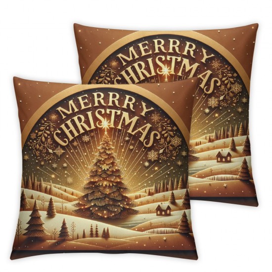 Ulloord Christmas Throw Pillow Covers Merry Christmas Tree Green Comfortable line Home Decorations Indoor Living Room Bedroom Couch Sofa Outdoor Porch Decorative Cushion Covers