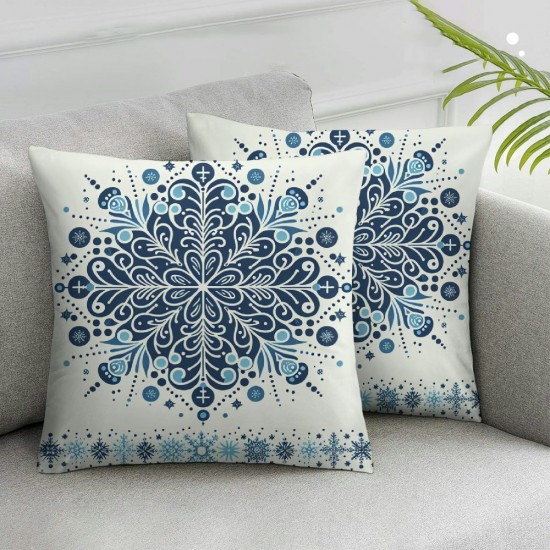 Ulloord Christmas Blue Christmas Throw Pillow Covers Christmas Modern Decorative Covers for Christmas Party Gifts Living Room Bedroom Sofa Bed Decoration