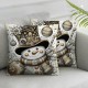 Ulloord Christmas Snowman Throw Pillow Covers Christmas Tree Pretty Holiday Decor Black Linen Washable Living Room Home Decor Cushion Cover