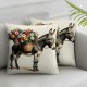 Ulloord Throw Pillow Covers Country Animal Farmhouse Decor Indoor Living Room Couch Bed Home Square with Zipper Cushion Cover