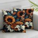 Ulloord Floral Throw Pillow Covers Sunflower Leaf Retro midcentury Orange Outdoor Bedroom Living Room Decor Cushion Cover