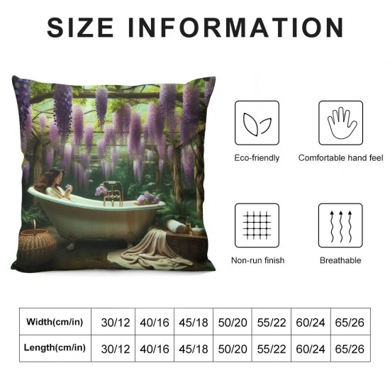 Ulloord Spring Throw Pillow Covers Bathtub Aesthetic Cottage core Room Decorative Room Bedding Soft Comfort Decorative Sofa Cushion Covers