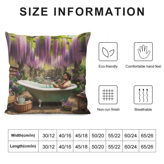 Ulloord Spring Throw Pillow Covers Bathtub Aesthetic Cottage core Room Decorative Room Bedding Soft Comfort Decorative Sofa Cushion Covers