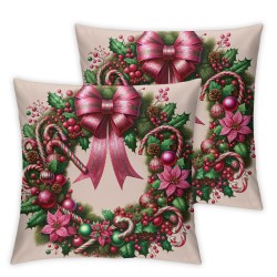 Ulloord Snowman Throw Pillow Covers Pink Christmas Cute Fashion Decorative Cushion Covers Suitable for Party Gift Living Room Bedroom Sofa Bed