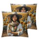 Ulloord Throw Pillow Covers Country Sunflower Yellow Girl Women Decorative Living Room Bedroom Couch Sofa Cushion Cover