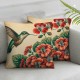 Ulloord Throw Pillow Covers Bird Floral Leaf Animal Natural Retro Beige Soft Washable Home Decorative Living Room Bedroom Couch Sofa Cushion Cover