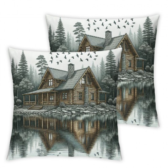 Ulloord Throw Pillow Covers Country Short Plush Washable Decorative for Living Room Bedroom Couch and Sofa Cushion Cover