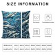 Ulloord Throw Pillow Covers sea Animal Plants Realistic Ocean Illustration Blue Cozy Velvet Standard boy Men Indoor Office Home Couch Decorative Pillow case