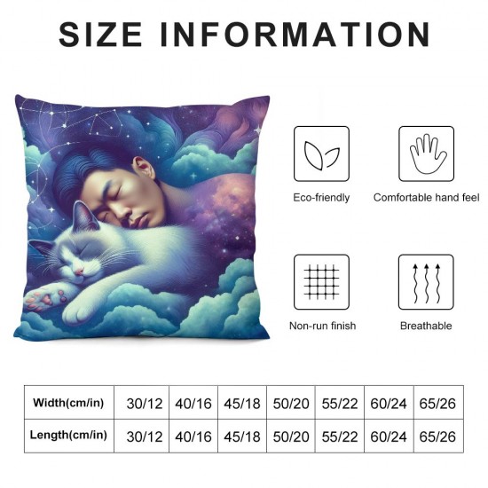 Ulloord Throw Pillow Covers Animal Fantasy Aesthetic Purple Soft Cozy Velvet Washable Outdoor Home Decor Square for Chair Bed Sofa Cushion Cover