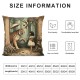 Ulloord Throw Pillow Covers Cute Girl and Tiger Animal Cartoon Woodland Bird Yellow Soft Velvet Square Teen boy Men Home Dorm Bedroom Sofa Bed Decor Cushion Cover