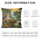 Ulloord Throw Pillow Covers Animal Flower Green Washable Indoor Decor Living Room Bedroom Couch Sofa Cushion Cover