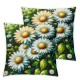 Ulloord daisy floral throw pillow covers spring botanical flower cottage core classy green cozy velvet washable indoor living room couch standard home sofa bed decor Cushion Cover