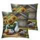 Ulloord cute throw pillow covers animal sunflower cottage core yellow Cozy Velvet Washable Square decor Living Room Bedroom dorm Sofa Bed Cushion Cover