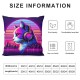 Ulloord Cute cat Throw Pillow Covers Animals with Sunglasses City Purple Soft Velvet Standard Decorations for Adult Women Men Home Sofa Bed Cushion Cover