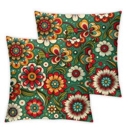 Ulloord Daisy Flower Throw Pillow Covers Leaf Plant Colorful Standard Size Girl Women Bedroom Sofa Decor Cushion Cover