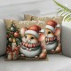 Ulloord Throw Pillow Covers Animal Cute Merry Christmas Christmas Decorations Soft Linen Washable Indoor Living Room Office,White