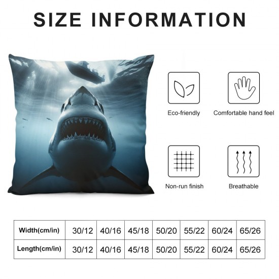 Ulloord throw pillow covers ocean realistic animal red with zipper boy men indoor office home couch decorative Cushion Cover