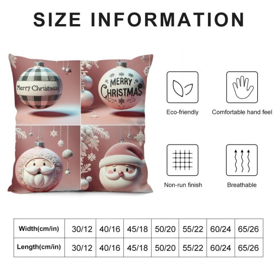 Ulloord Christmas Tree Truck Christmas Ball Christmas Throw Pillow Covers Cute Interesting Decorative Cushion Covers for Party Gifts Living Room Bedroom Sofa Bed