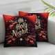 Ulloord Christmas Night Throw Pillow Covers red Linen Cozy Washable Square Outdoor Indoor Patio Porch Decorations Cushion Cover