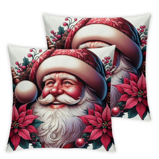 Ulloord Snowman Pink Christmas Throw Pillow Covers Christmas Pillow Covers Decorative Cushion Covers for Party Gift Living Room Bedroom Sofa Bed Decoration