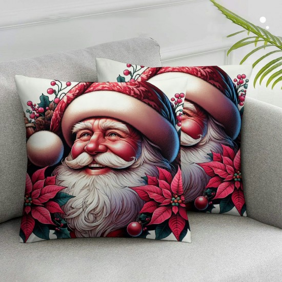 Ulloord Snowman Pink Christmas Throw Pillow Covers Christmas Pillow Covers Decorative Cushion Covers for Party Gift Living Room Bedroom Sofa Bed Decoration