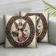 Ulloord Christmas Throw Pillow Covers Wreath Striped Flower Comfortable line Home Decorations Indoor Living Room Bedroom Couch Sofa Outdoor Porch Decorative Cushion Covers