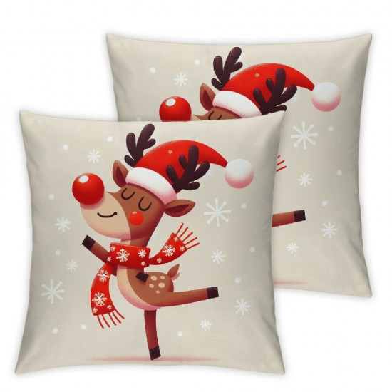 Ulloord Red Christmas Throw Pillow Covers Cute Christmas Pillow Covers Decorative Cushion Covers Suitable for Party Gifts Living Room Bedroom Sofa Bed Decoration